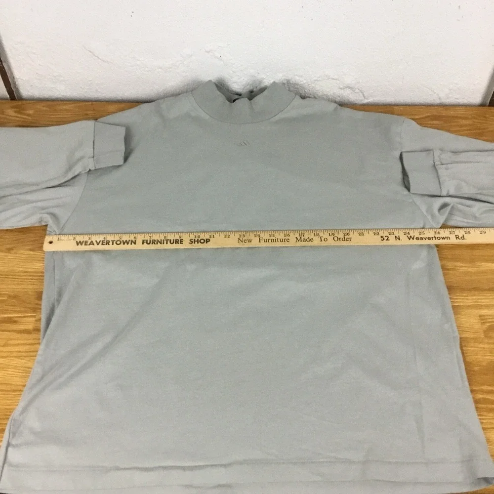 Adidas Basketball Mens Large Gray Mock Neck‎ Long Sleeve Graphic T-Shirt L